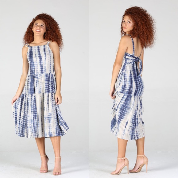 Boho Tie Dye Midi Dress - Picture 1 of 2